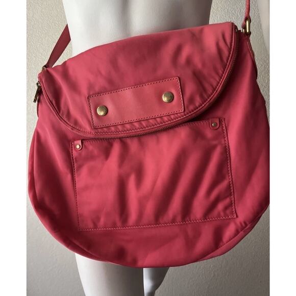 Marc by Marc Jacobs Bag Nylon Natasha Large Crossbody Shoulder Pink Watermelon - Picture 16 of 16